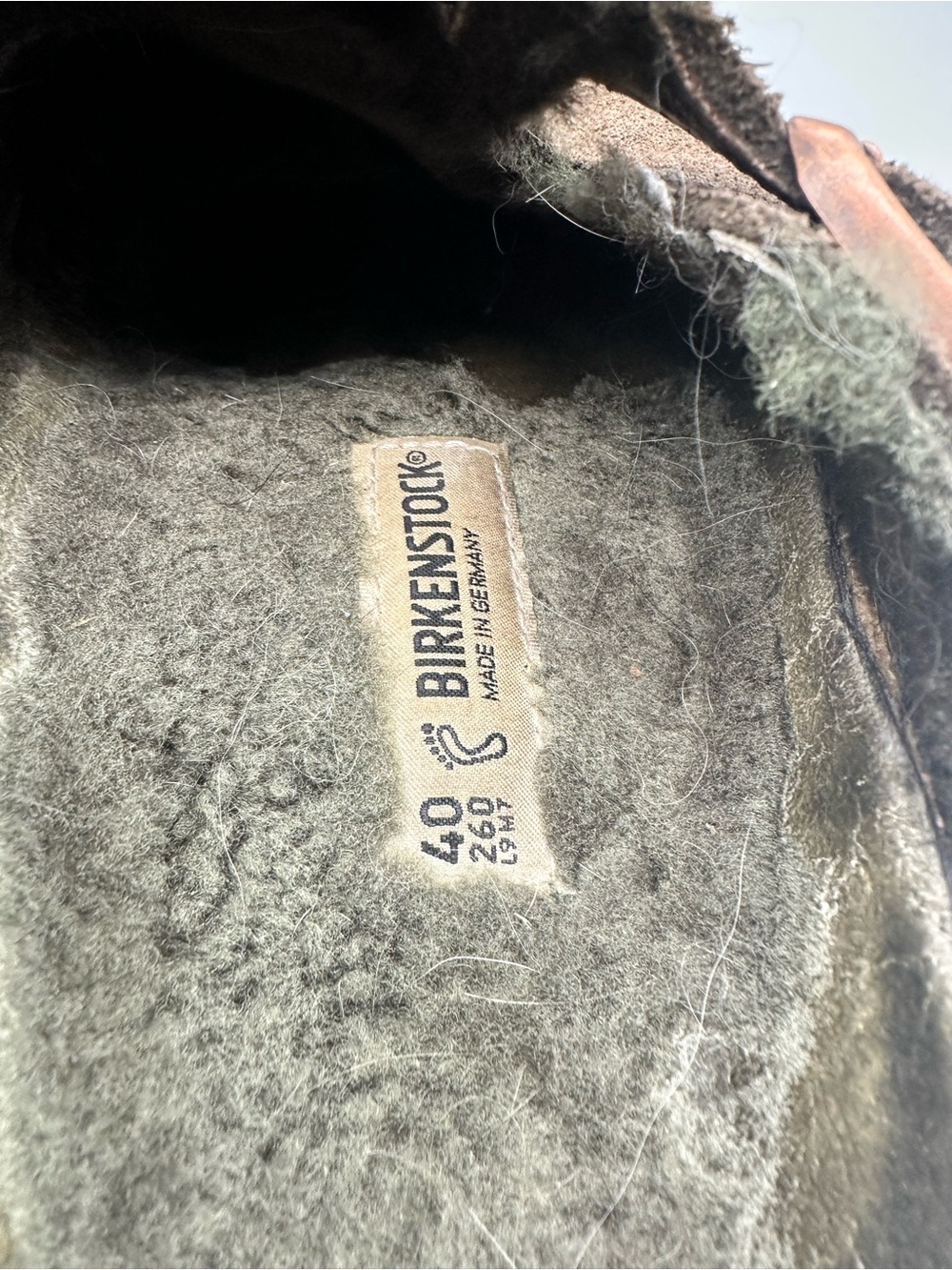 Birkenstock Boston Shearling Suede Clogs Brown Womens 40 Regular Width 0259061 - Picture 4 of 5